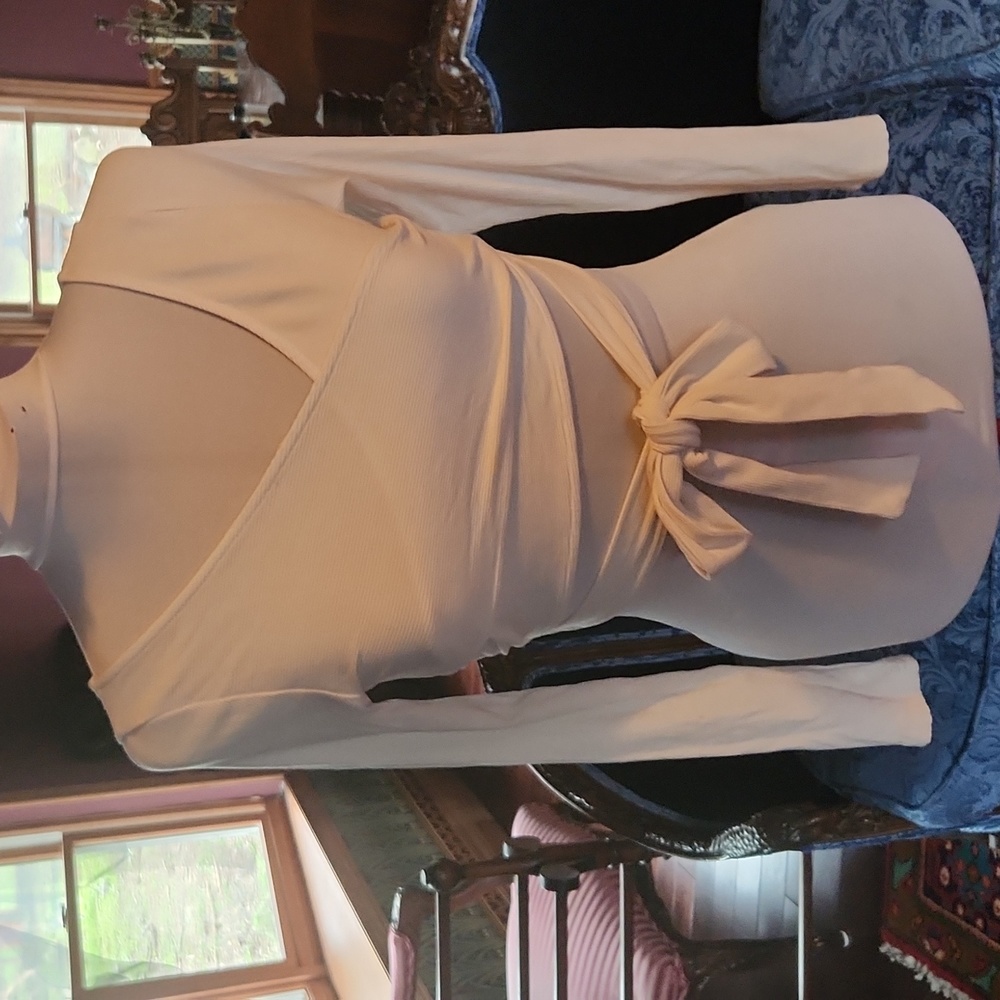 White wrap crop top